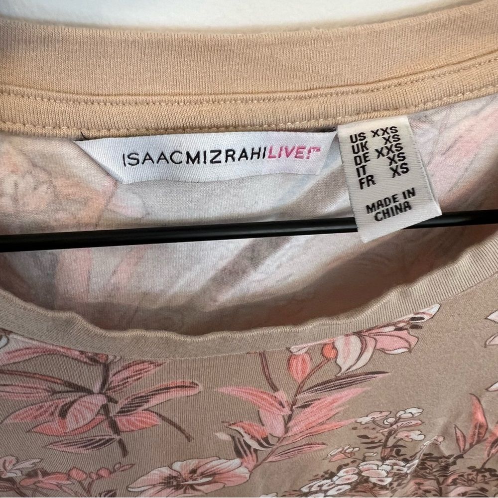 NWOT Isaac Mizrahi! Short-Sleeve Knit Top Floral | Size XXS - Picture 5 of 9